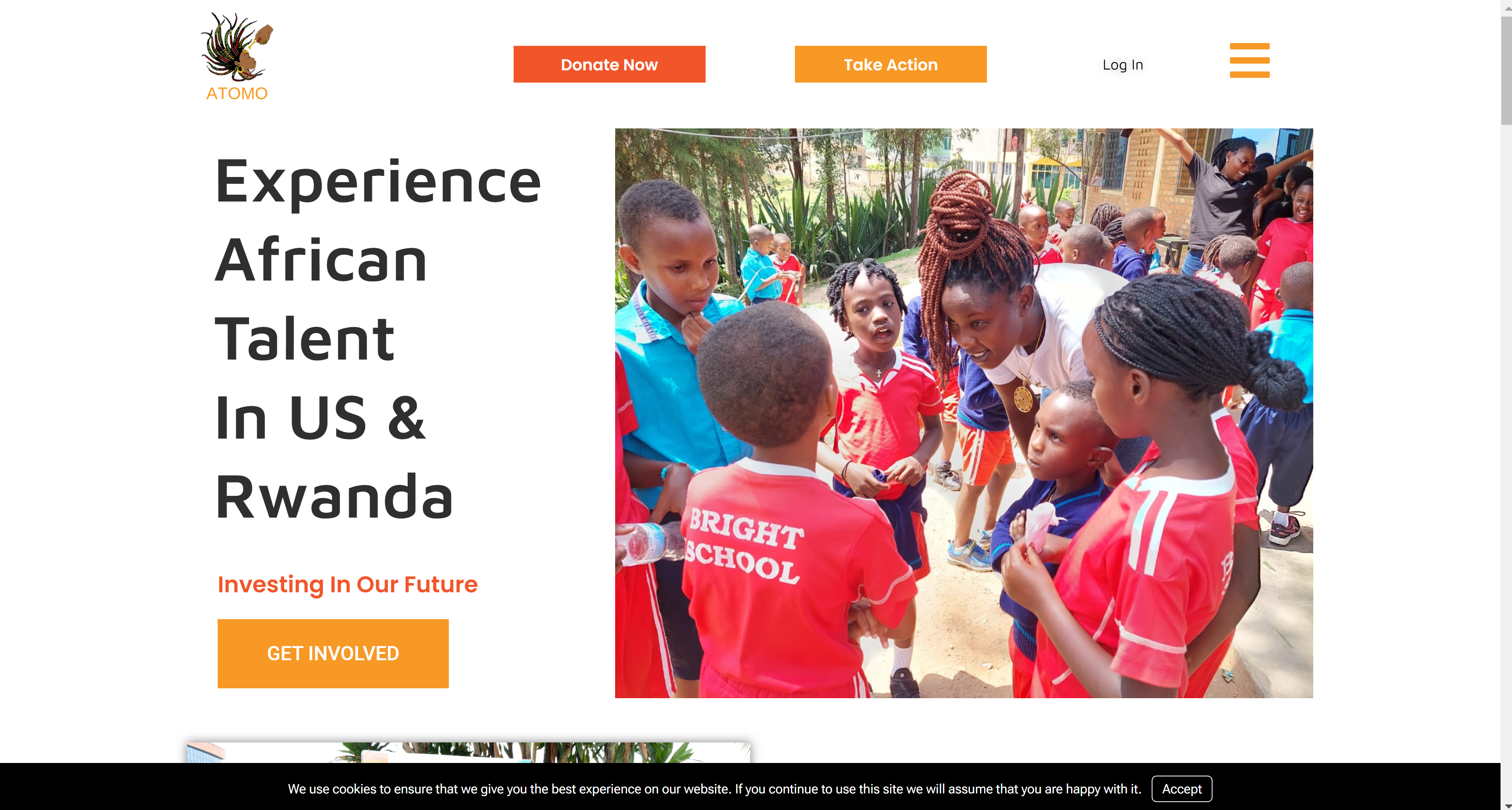 ATOMO 's professionally designed website helps them reach global markets all working together to end period poverty in Rwanda.